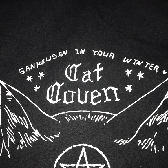 * SOLD * π€SANKOUSAN CAT COVEN SWEATER WITH FAUX FUR LINING SIZE Sπ€ - Picture 3 of 11